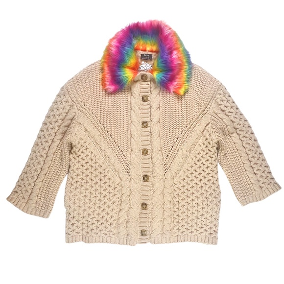 NWT Dressed in LALA Unbothered Grandpa Cardigan Sweater in Beige - Picture 7 of 14